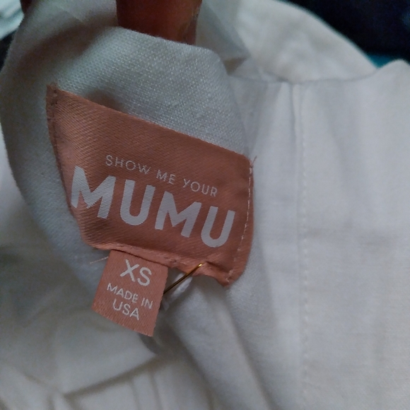 NWT SHOW ME YOUR MUMU Lovely White Linen Blend Tiered Ruffled Midi Dress, XS - Picture 5 of 11